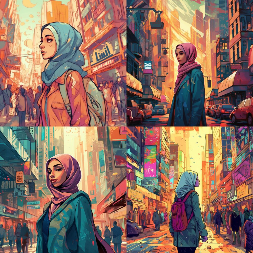 Kartun Hijab Modern Galeri 3